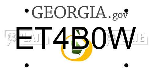 ET4B0W Georgia License Plate