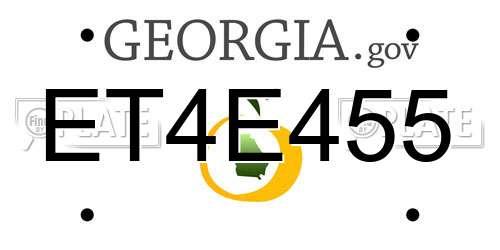 ET4E455 Georgia License Plate