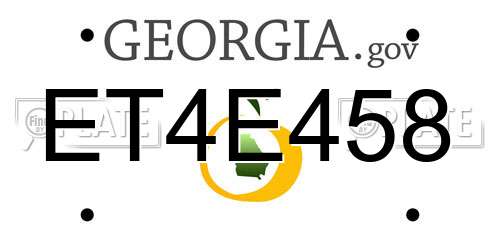 ET4E458 Georgia License Plate