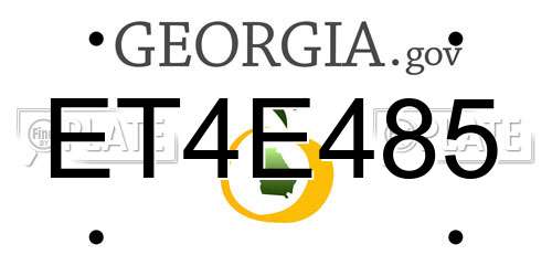 ET4E485 Georgia License Plate