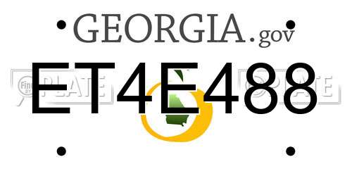 ET4E488 Georgia License Plate
