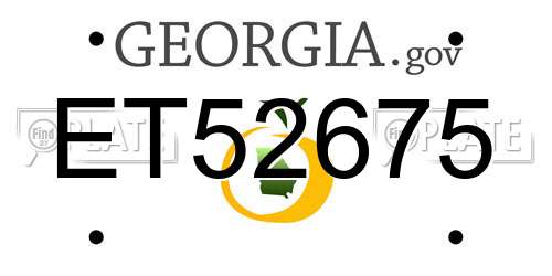 ET52675 Georgia License Plate