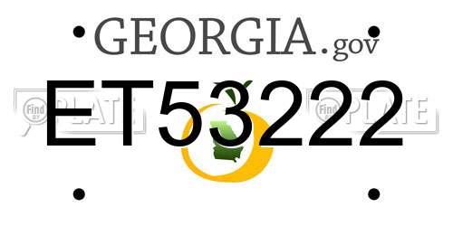 ET53222 Georgia License Plate