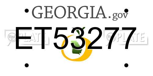 ET53277 Georgia License Plate