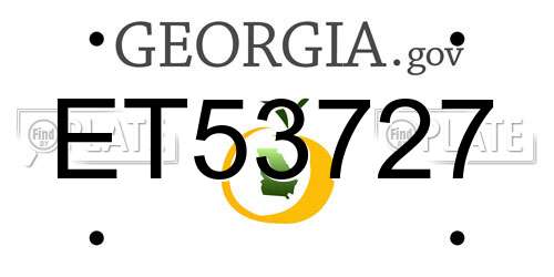 ET53727 Georgia License Plate