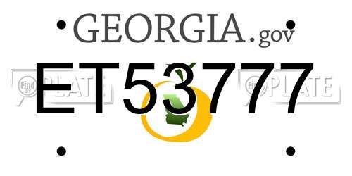 ET53777 Georgia License Plate