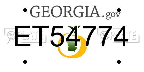 ET54774 Georgia License Plate