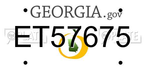 ET57675 Georgia License Plate