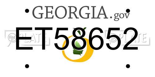 ET58652 Georgia License Plate