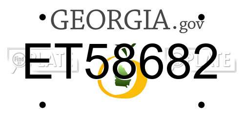 ET58682 Georgia License Plate