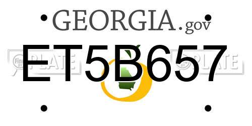 ET5B657 Georgia License Plate