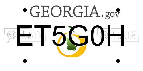 ET5G0H Georgia License Plate