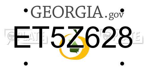 ET5Z628 Georgia License Plate