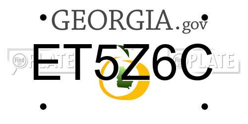 ET5Z6C Georgia License Plate