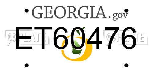 ET60476 Georgia License Plate