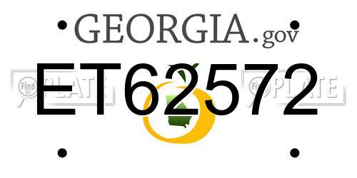 ET62572 Georgia License Plate