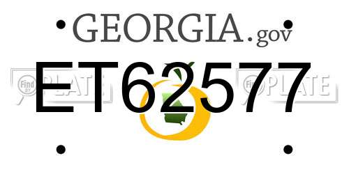ET62577 Georgia License Plate