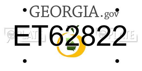 ET62822 Georgia License Plate