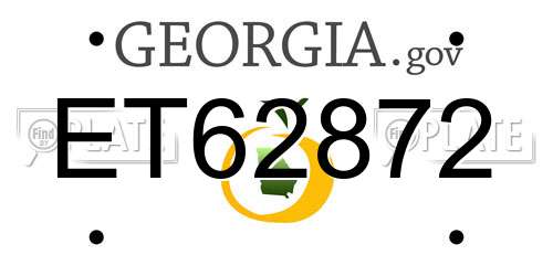 ET62872 Georgia License Plate