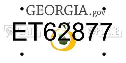ET62877 Georgia License Plate
