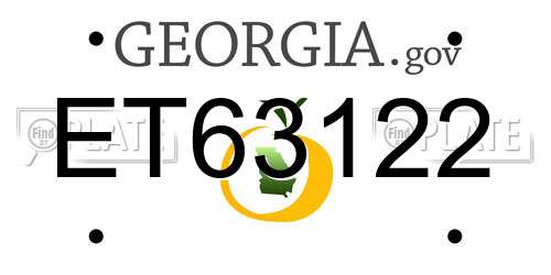 ET63122 Georgia License Plate
