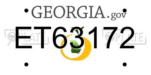 ET63172 Georgia License Plate