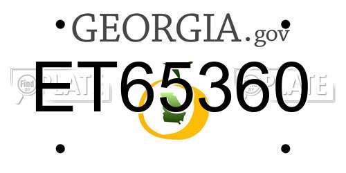 ET65360 Georgia License Plate
