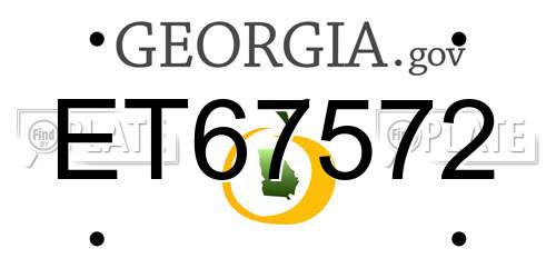 ET67572 Georgia License Plate
