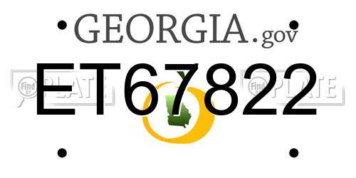 ET67822 Georgia License Plate
