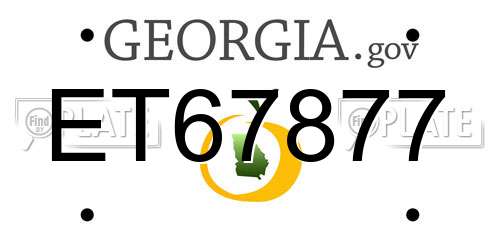 ET67877 Georgia License Plate