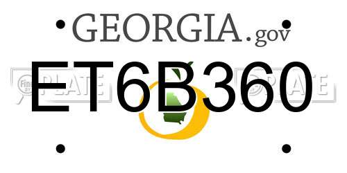 ET6B360 Georgia License Plate