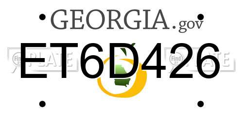 ET6D426 Georgia License Plate