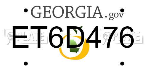 ET6D476 Georgia License Plate