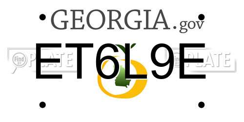 ET6L9E Georgia License Plate