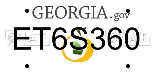 ET6S360 Georgia License Plate