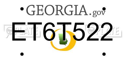 ET6T522 Georgia License Plate