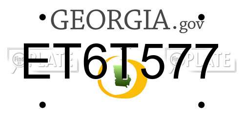 ET6T577 Georgia License Plate