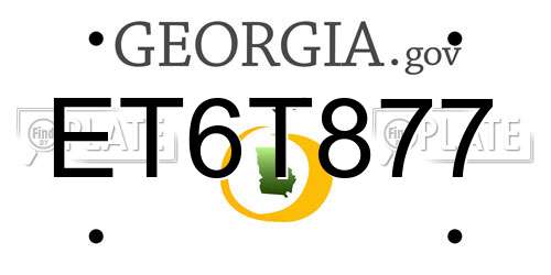 ET6T877 Georgia License Plate