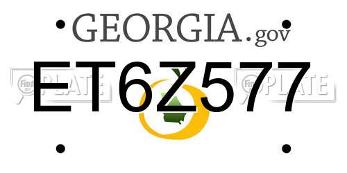 ET6Z577 Georgia License Plate