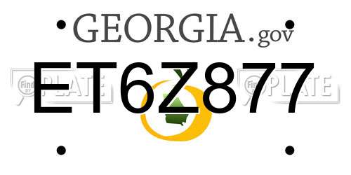 ET6Z877 Georgia License Plate