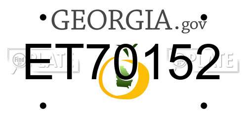 ET70152 Georgia License Plate