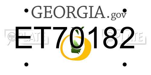 ET70182 Georgia License Plate