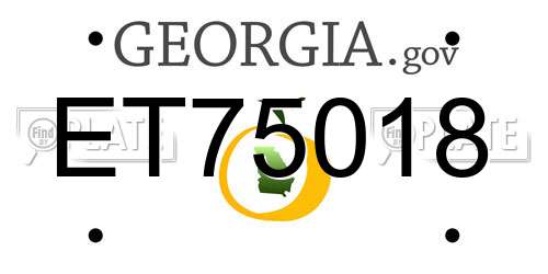 ET75018 Georgia License Plate