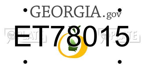 ET78015 Georgia License Plate