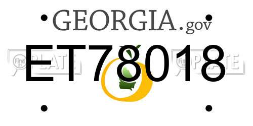 ET78018 Georgia License Plate