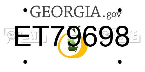 ET79698 Georgia License Plate