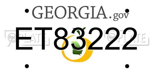 ET83222 Georgia License Plate