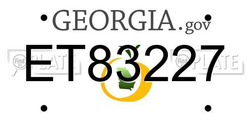 ET83227 Georgia License Plate