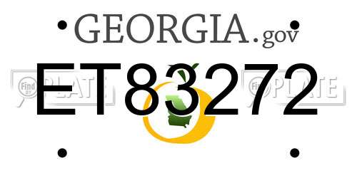 ET83272 Georgia License Plate