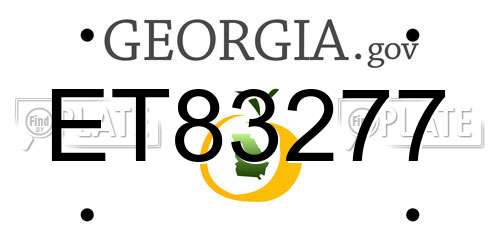 ET83277 Georgia License Plate